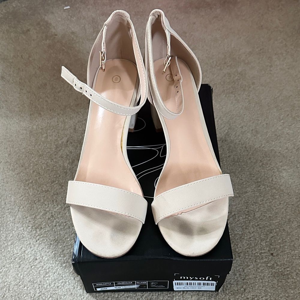 Women's Elegant Cream Heels